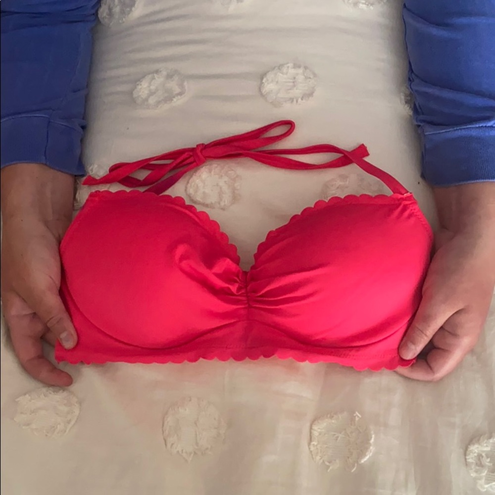 Hot Pink Halter Swim Top